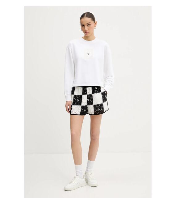 Βαμβακερή μπλούζα Karl Lagerfeld Jeans γυναικεία, χρώμα: άσπρο, A2W20018