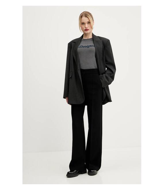 Μακρυμάνικο Desigual WISCONSIN χρώμα: γκρι, 25SWTK85