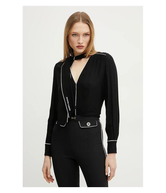Μπλουζάκι Elisabetta Franchi χρώμα: μαύρο, CA10451E2