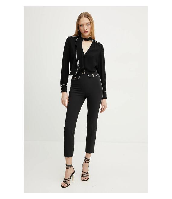 Μπλουζάκι Elisabetta Franchi χρώμα: μαύρο, CA10451E2