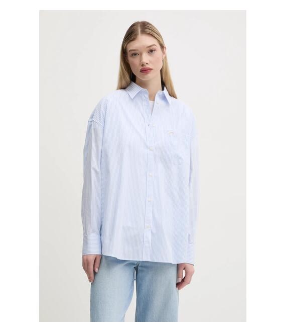 Βαμβακερό πουκάμισο Guess Jeans χρώμα: μπλε, W5RH94 WGZ11