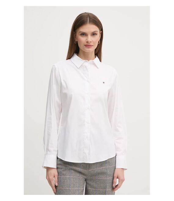Πουκάμισο Tommy Hilfiger χρώμα: άσπρο, WW0WW44084