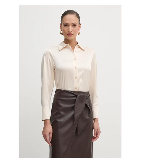 Πουκάμισο Marciano Guess DION χρώμα: μπεζ, 5RGH01 7246A