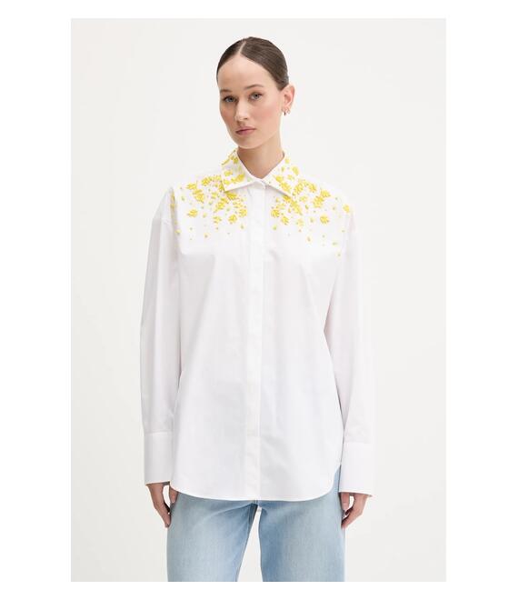 Βαμβακερό πουκάμισο MSGM χρώμα: άσπρο, 3842MDE23X.257315