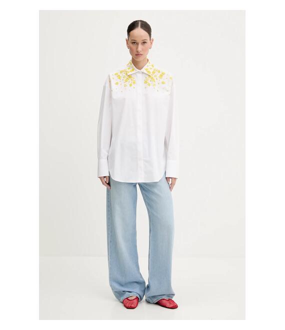 Βαμβακερό πουκάμισο MSGM χρώμα: άσπρο, 3842MDE23X.257315