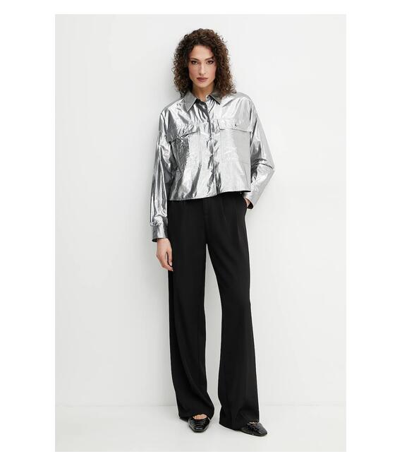 Πουκάμισο Weekend Max Mara χρώμα: ασημί, 2515111061600