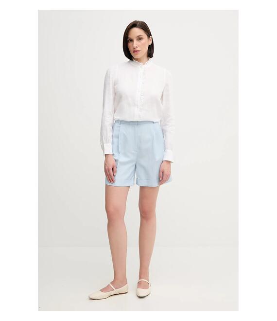 Πουκάμισο από λινό Tommy Hilfiger χρώμα: μπεζ, WW0WW44708