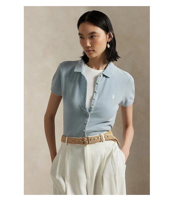 Βαμβακερό μπλουζάκι πόλο Polo Ralph Lauren χρώμα: μπλε, 211965095