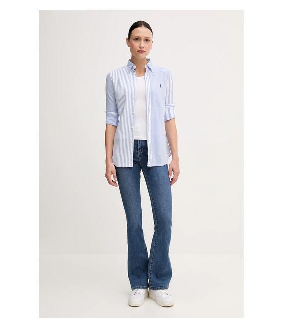 Βαμβακερό πουκάμισο Polo Ralph Lauren χρώμα: μπλε, 211965102
