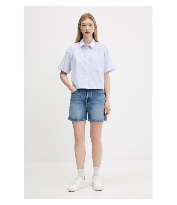 Βαμβακερό πουκάμισο Guess Jeans χρώμα: μπλε, W5GH98 WH7Q1