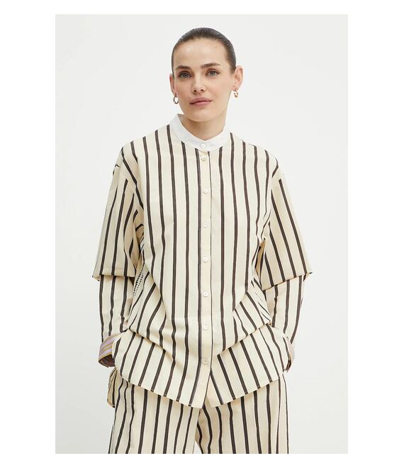 Πουκάμισο Forte Forte χρώμα: μπεζ, 13851 my shirt