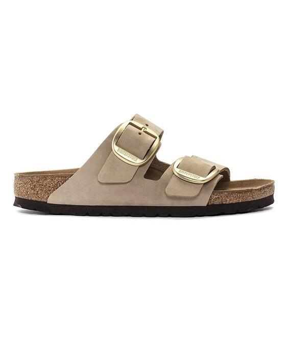 Nubuck παντόφλες Birkenstock Arizona Big Buckle χρώμα: μπεζ, 1023957