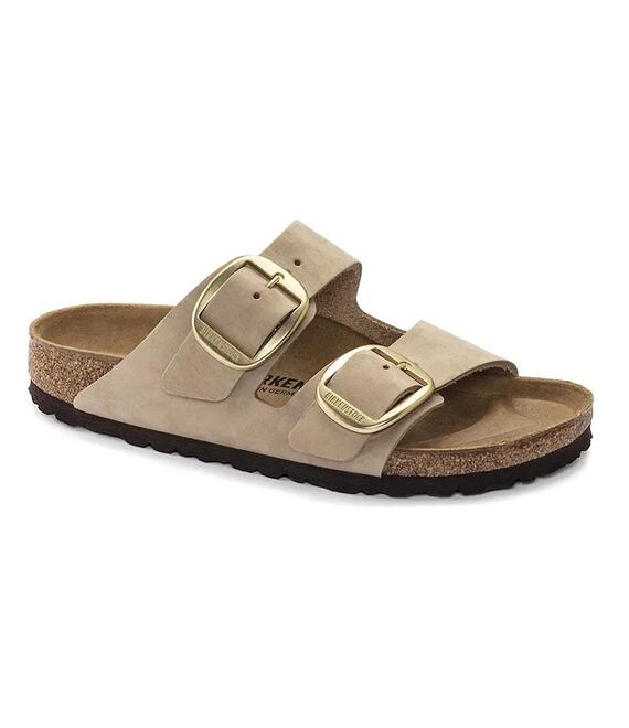Nubuck παντόφλες Birkenstock Arizona Big Buckle χρώμα: μπεζ, 1023957