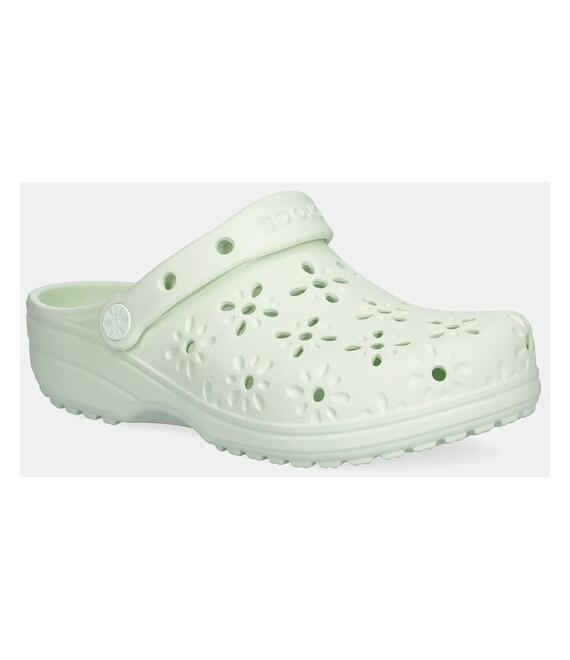 Παντόφλες Crocs Classic Floral Cut Out Clog χρώμα: πράσινο, 210927-3YH