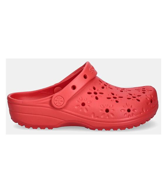 Παντόφλες Crocs Classic Floral Cut Out Clog χρώμα: κόκκινο, 210927-6ZR