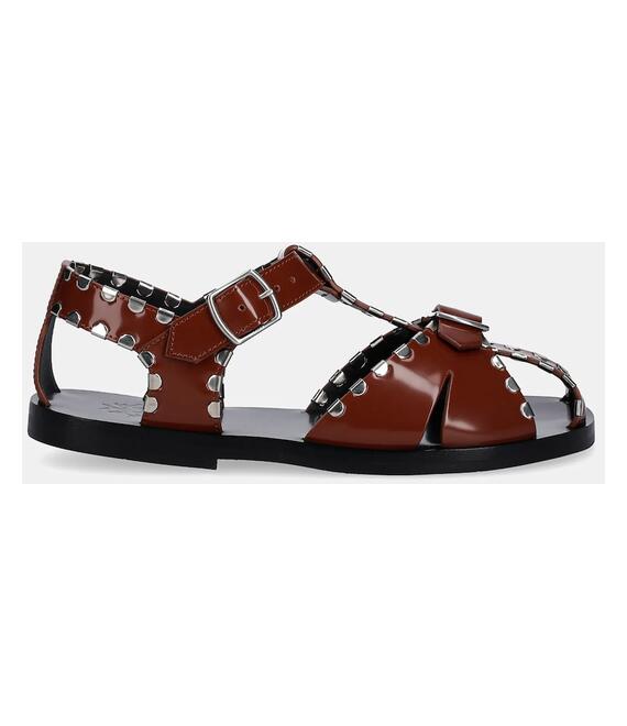 Δερμάτινα σανδάλια Bally χρώμα: καφέ, WF0043