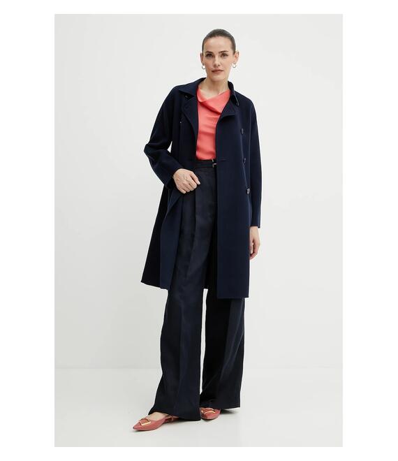 Μάλλινο παλτό Weekend Max Mara γυναικείο, χρώμα: ναυτικό μπλε, 2515011021600