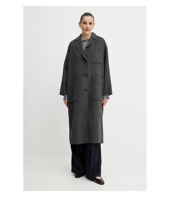 Μάλλινο παλτό Weekend Max Mara χρώμα: γκρι, 2515011031600