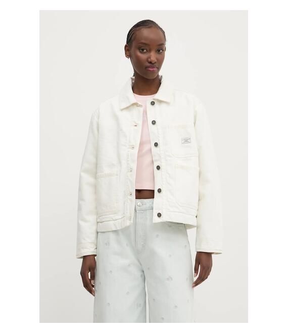 Τζιν μπουφάν Guess Jeans χρώμα: άσπρο, W4BN65 D5J31