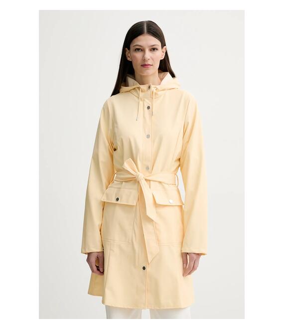 Μπουφάν Rains Curve Long Jacket W3 χρώμα: κίτρινο, 18130