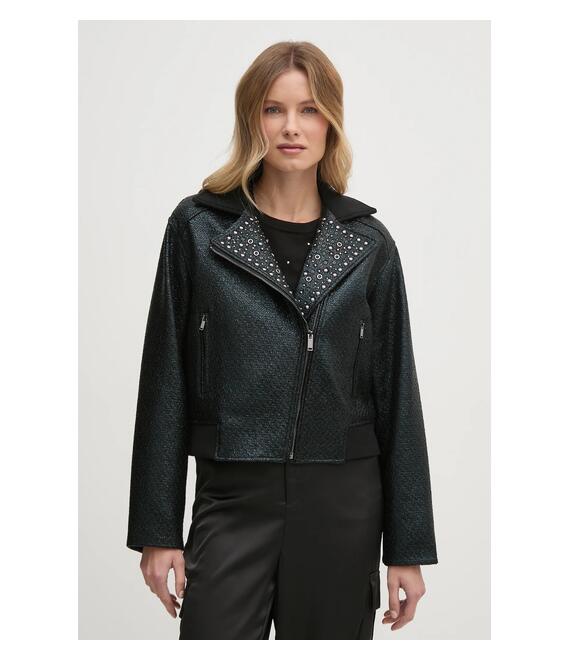 Μπουφάν Dkny χρώμα: μαύρο, P4JJ6XIY