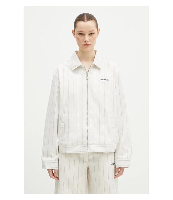 Μπουφάν adidas Originals Pinstripe H Jacket χρώμα: μπεζ, JJ3476