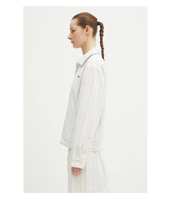 Μπουφάν adidas Originals Pinstripe H Jacket χρώμα: μπεζ, JJ3476