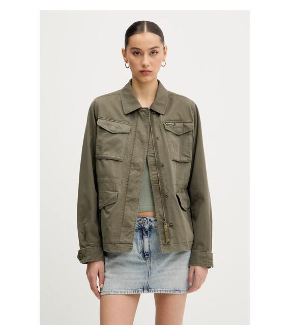 Βαμβακερό μπουφάν Superdry χρώμα: πράσινο, W5011862A-8TQ