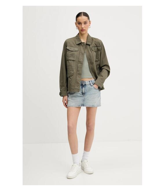 Βαμβακερό μπουφάν Superdry χρώμα: πράσινο, W5011862A-8TQ