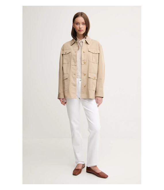 Πουκάμισο μπουφάν Tommy Hilfiger χρώμα: μπεζ, WW0WW45933