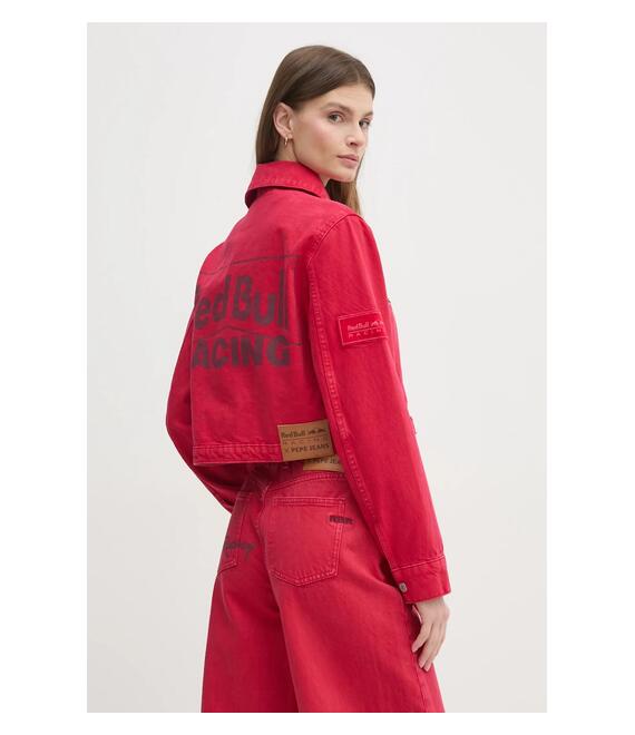Τζιν μπουφάν Red Bull Racing x Pepe Jeans COACH JACKET χρώμα: κόκκινο, RL400015R40