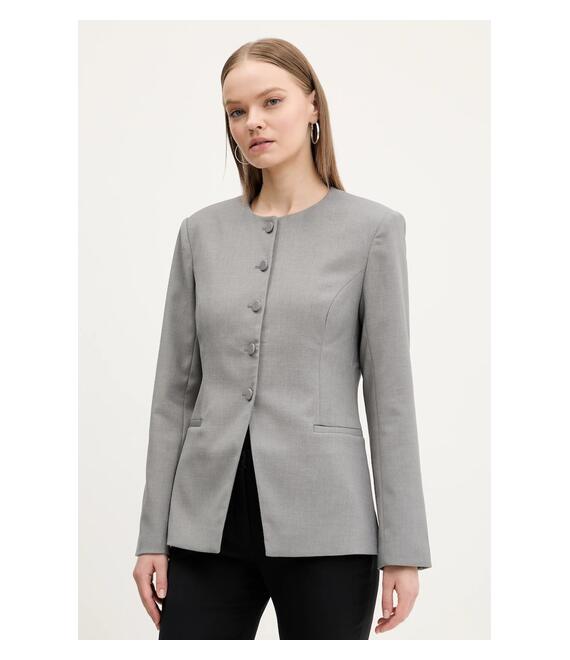 Σακάκι Abercrombie & Fitch χρώμα: γκρι, KI144-5060