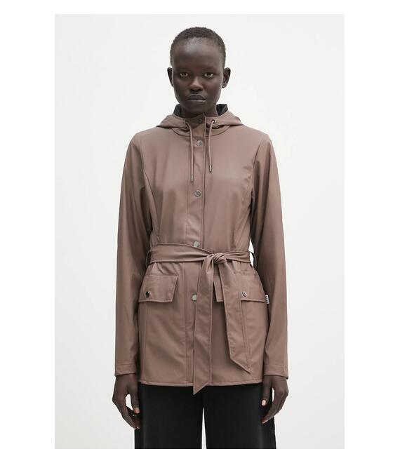 Μπουφάν Rains Curve Jacket W3 χρώμα: καφέ, 12100.110