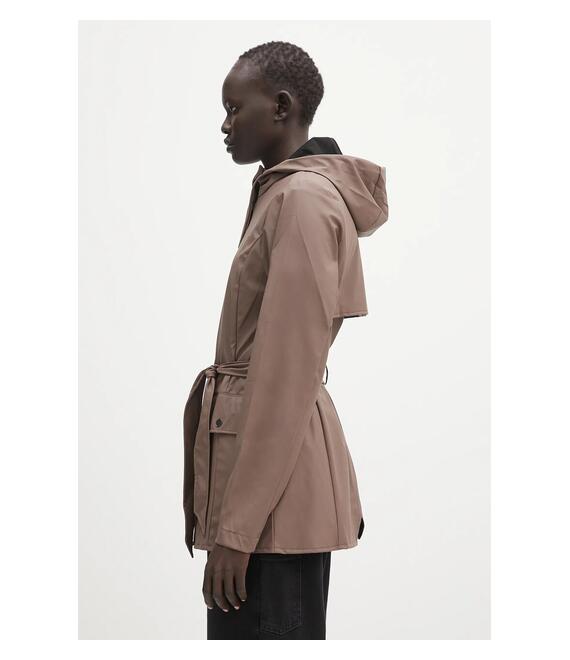 Μπουφάν Rains Curve Jacket W3 χρώμα: καφέ, 12100.110