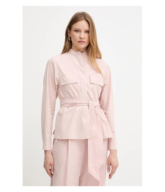 Βαμβακερό μπουφάν πουκάμισο Weekend Max Mara χρώμα: ροζ, 2515041013600