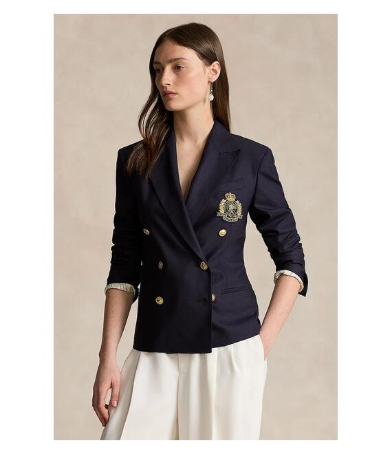 Μάλλινο σακάκι Polo Ralph Lauren χρώμα: ναυτικό μπλε, 211910403