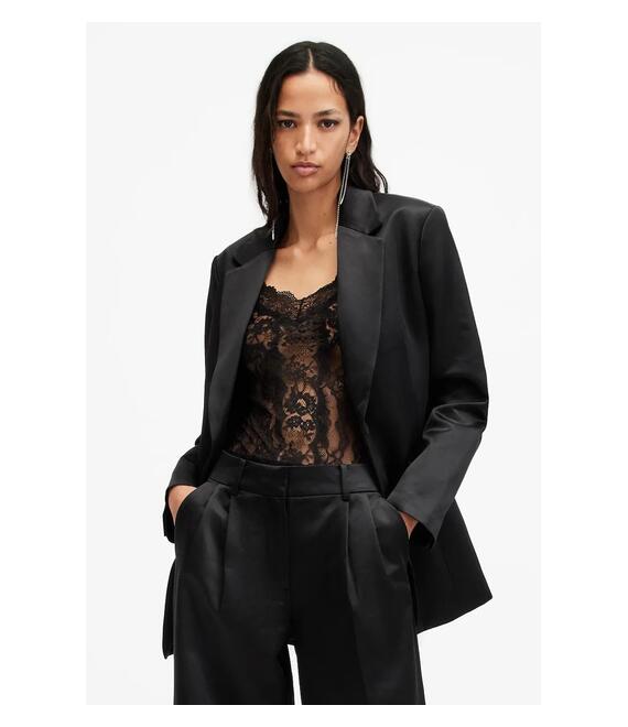 Σακάκι AllSaints SAE χρώμα: μαύρο, W028QB