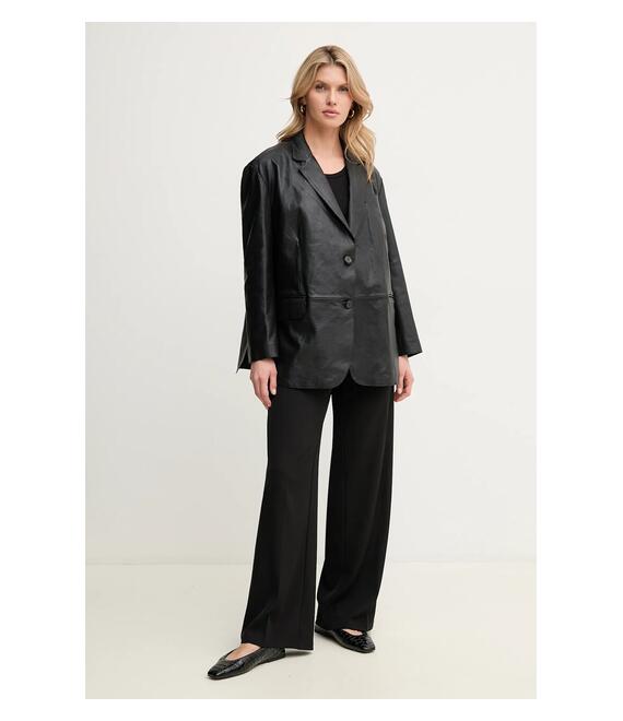 Δερμάτινο μπουφάν Weekend Max Mara χρώμα: μαύρο, 2515441031600