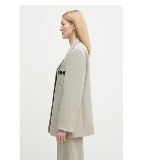 Σακάκι Coperni Belted Pocket Tailored χρώμα: μπεζ, COPV69F3004