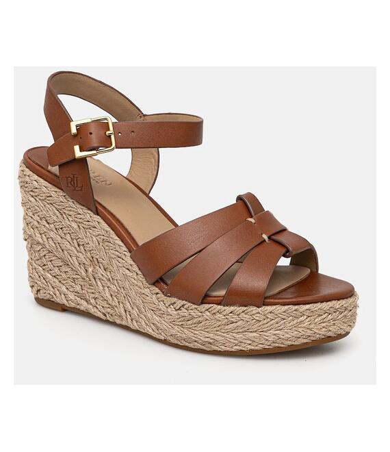 Δερμάτινα σανδάλια Lauren Ralph Lauren Soffia Espdr χρώμα: καφέ, 802953961001