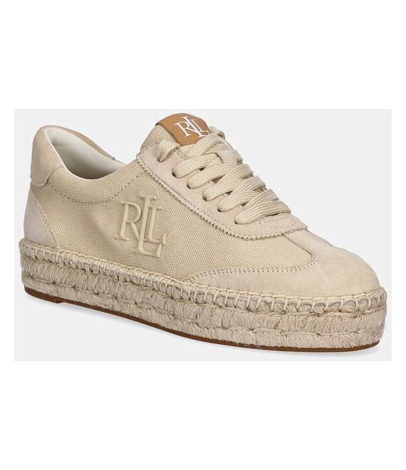 Αθλητικά Lauren Ralph Lauren Luize Snkr χρώμα: μπεζ, 802959231003