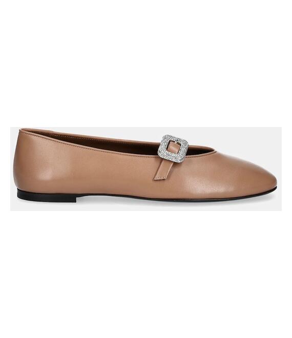 Δερμάτινες μπαλαρίνες Giuseppe Zanotti Amanda χρώμα: μπεζ, E560012.002