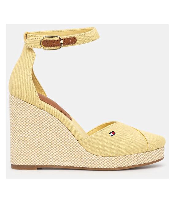 Εσπαντρίγιες Tommy Hilfiger FLAG HIGH WEDGE ESPAD CLOSED TOE χρώμα: κίτρινο, FW0FW08494