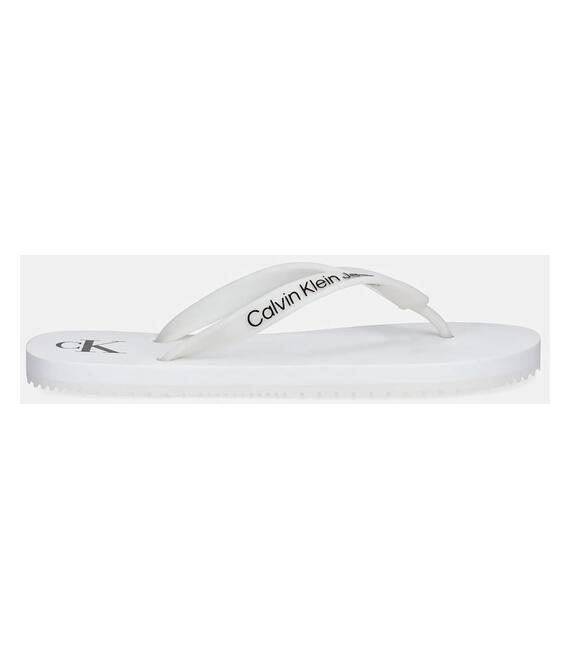 Σαγιονάρες Calvin Klein Jeans BEACH SANDAL TRANSPARENT TPU χρώμα: άσπρο, YW0YW01829