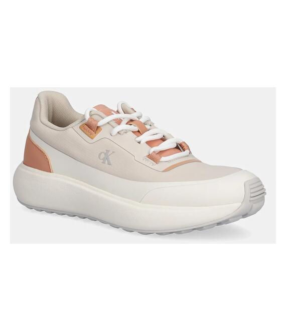Αθλητικά Calvin Klein Jeans ATHLEISURE RUNNER LACEUP NT χρώμα: μπεζ, YW0YW01823