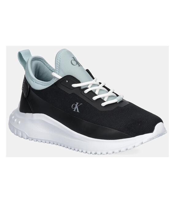 Αθλητικά Calvin Klein Jeans EVA RUNNER LOW LACE MIX IN χρώμα: μαύρο, YW0YW01759