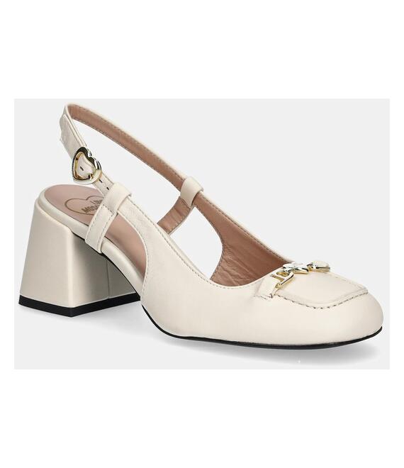 Δερμάτινες γόβες Love Moschino χρώμα: μπεζ, JA10107G1MIA0110
