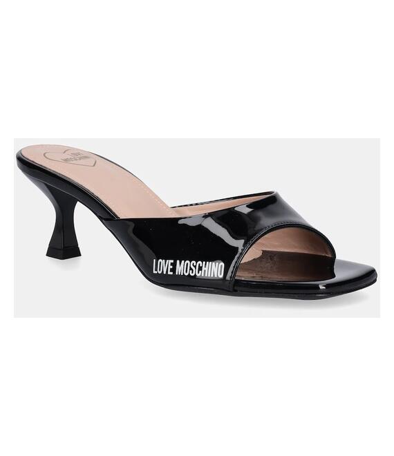 Δερμάτινες γόβες Love Moschino χρώμα: μαύρο, JA28045G1MIH0000