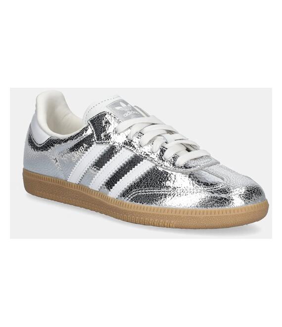 Δερμάτινα αθλητικά παπούτσια adidas Originals Samba OG χρώμα: ασημί, JR0035