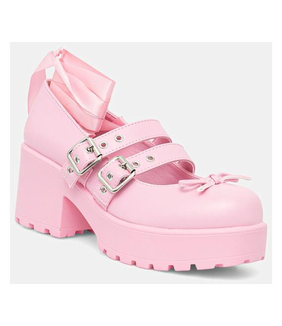 Γοβάκια Koi Footwear Miyako Lace Up Ballet Shoes χρώμα: ροζ, ND41